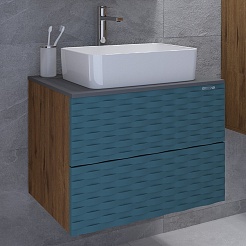 Grossman Тумба с раковиной Альба 65 подвесная веллингтон/бриз матовый – фотография-2